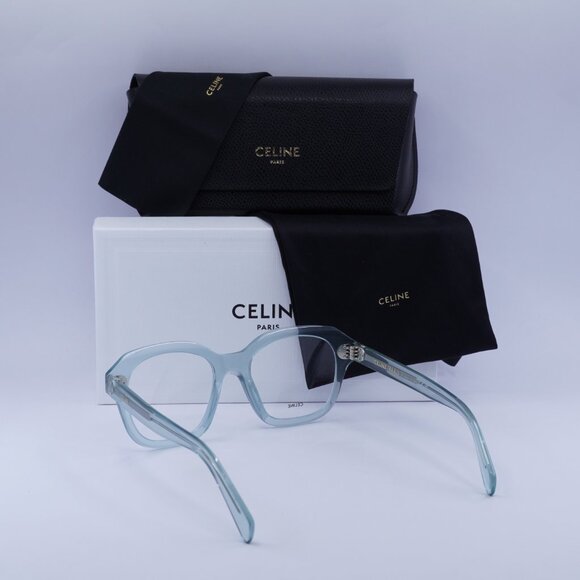 Celine CL50124I 093 Square Eyeglasses - Shiny Transparent Lime 52mm - Picture 3 of 11